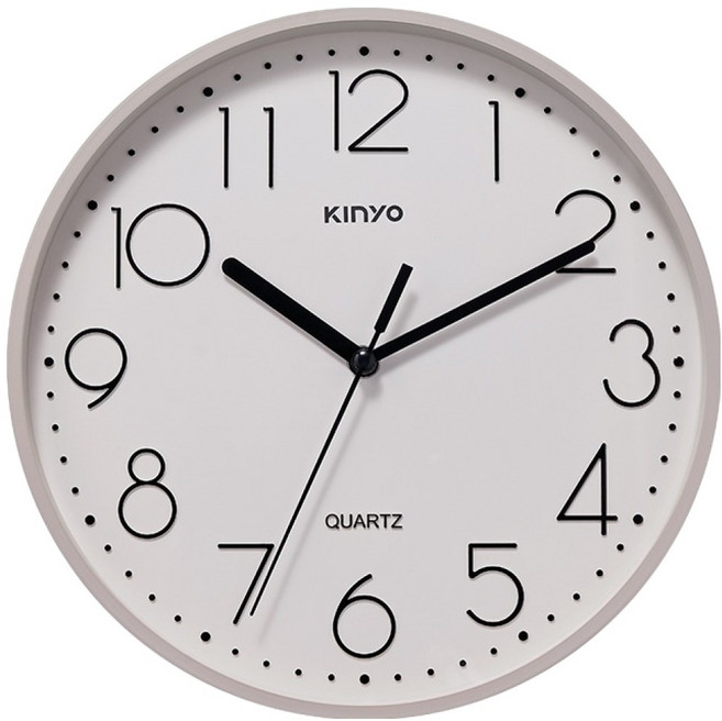 Kinyo 時線簡約掛鐘 9吋 CL-221 1個, 奶茶色