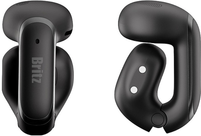 브리츠 귀걸이 클립 조절형 오픈타입 ENC 블루투스 이어폰 BZ-Revo7 블랙 4.5시간 방수가능