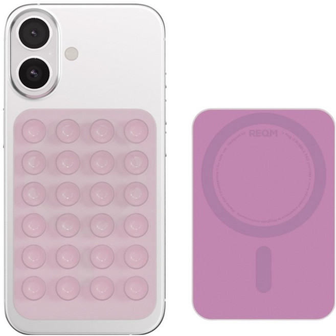 리큐엠 맥세이프 실리콘 흡착 뽁뽁이 버블패드 거치대, 소프트라벤더, 1개