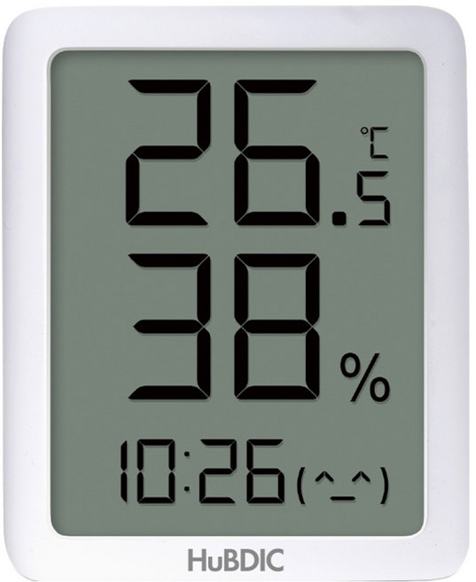 휴비딕 디지털 시계 온습도계, 1개, 화이트