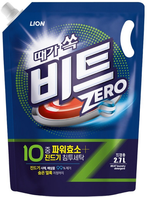 비트 제로 일반 드럼 겸용 액체세제 리필, 2.7L, 1개입, 1개