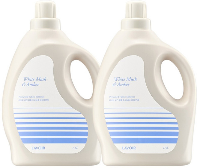 라브아 퍼퓸 초고농축 섬유유연제 화이트 머스크 앤 앰버향 본품, 1.5L, 2개