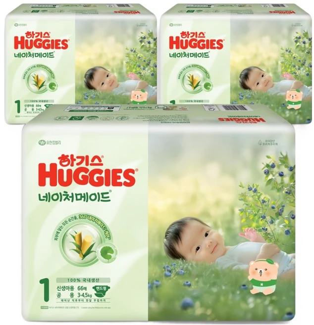 하기스 2025 네이처메이드 밴드형 기저귀 남여공용, 1단계, 198매 - 쿠팡
