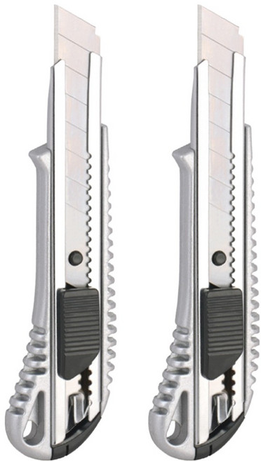 다다 합금 커터칼 대 18mm, 실버, 2개