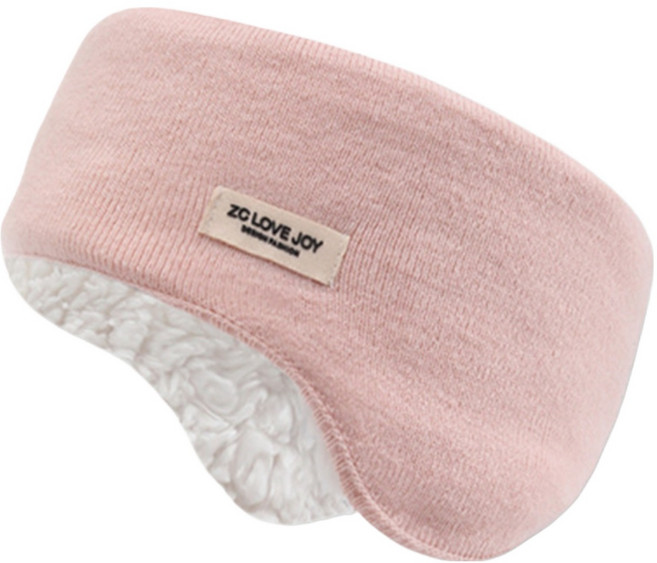 디스티프 여성용 겨울 양털 이중 보온 귀마개, 밀크핑크, 1개