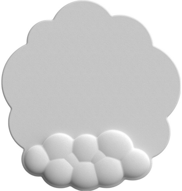 에픽스 구름 손목보호 실리콘 가죽 팔목 받침 마우스패드, 화이트, 1개