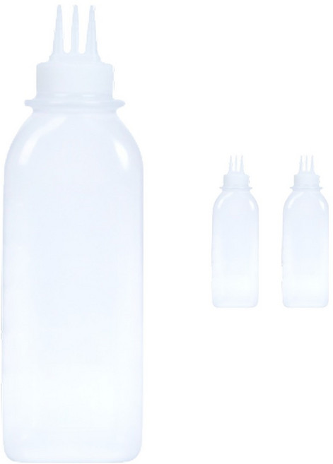 리빙패밀리 국내생산 잘라쓰는 사각 소스통 3구 뚜껑 미포함, 3개, 780ml