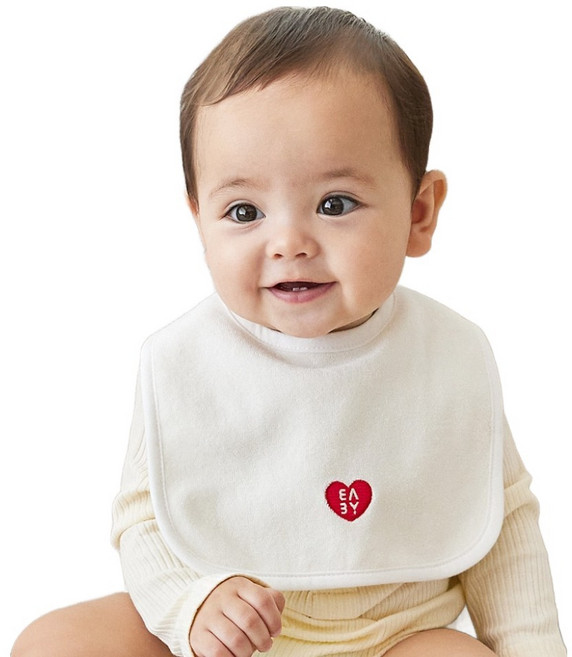 베이비앤아이 테리 빕 스퀘어 턱받이, 백아이보리, 1개입, 1개