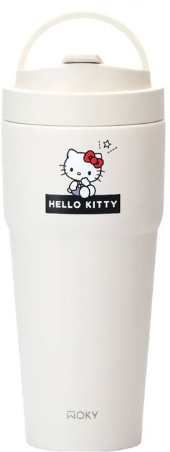 WOKY 沃廚 台灣公司貨 鈦陶瓷渾圓杯 SANRIO聯名款, 1個, 純粹白, 770ml