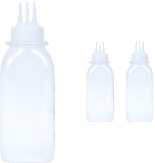 리빙패밀리 국내생산 잘라쓰는 사각 소스통 3구 뚜껑 미포함, 3개, 450ml