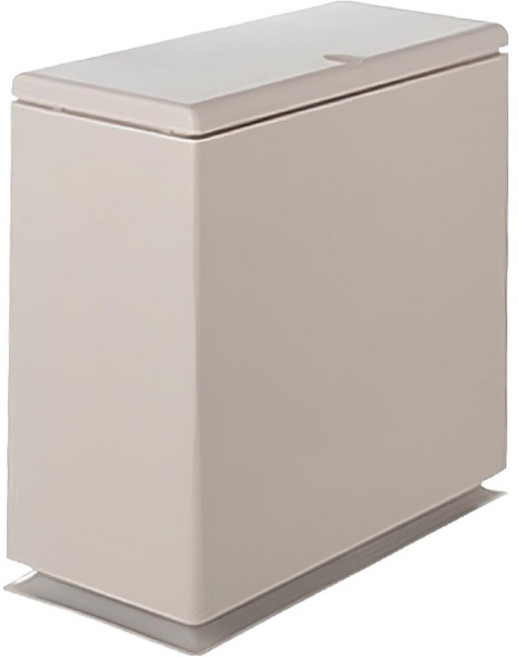 好物良品 日本簡約長型分類收納按壓掀蓋式角落垃圾桶, 卡其色