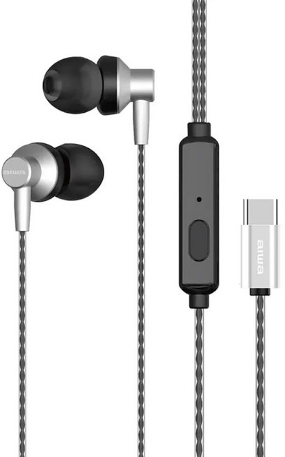 aiwa 愛華 有線耳機, 銀色, ESTM-138