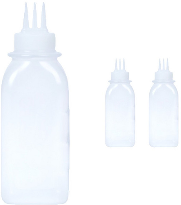 리빙패밀리 국내생산 잘라쓰는 사각 소스통 3구 뚜껑 미포함, 3개, 550ml