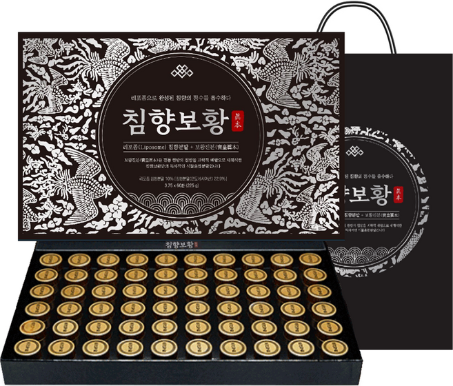 침향보황 명품 숙성발효 리포좀 침향환 60p + 쇼핑백, 225g, 1개