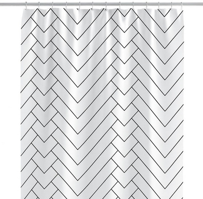 스프렉스 패브릭 방수 샤워커튼, 화이트, 1개