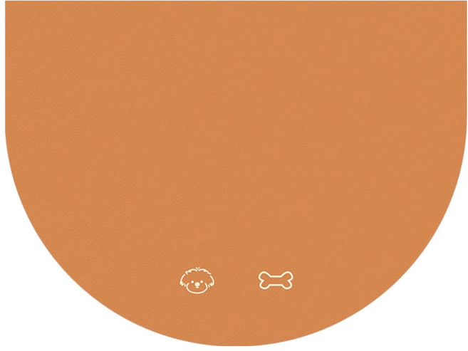 데이소이 심플 아이콘 반려동물 식기매트 M, 03 강아지 브라운 반원, 1개