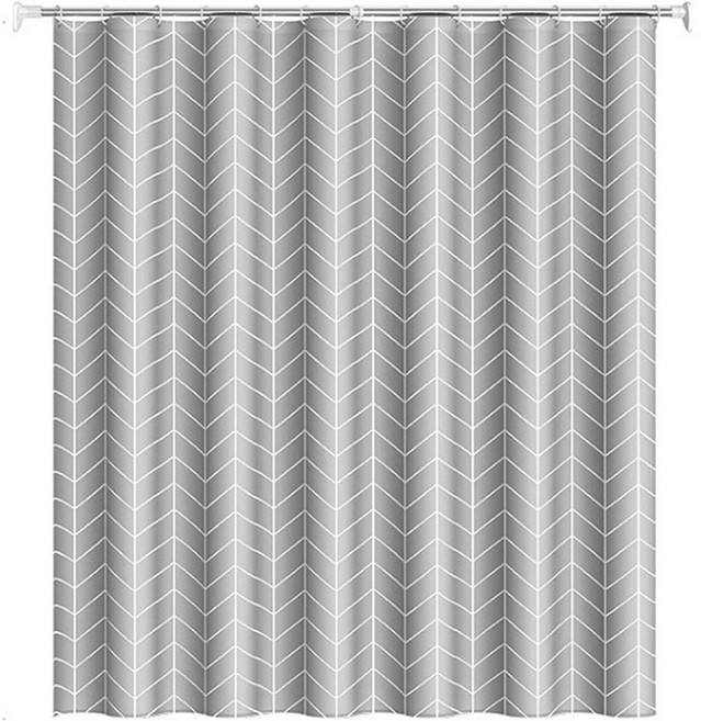 스프렉스 패브릭 방수 샤워커튼, 그레이, 1개