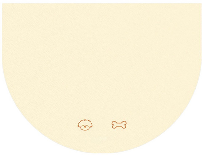 데이소이 심플 아이콘 반려동물 식기매트 S, 01 강아지 베이지 반원, 1개