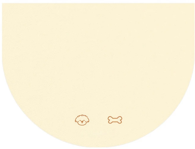 데이소이 심플 아이콘 반려동물 식기매트 S, 01 강아지 베이지 반원, 1개 - 쿠팡