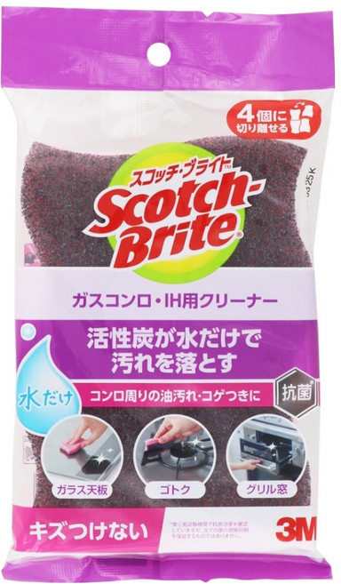 3M Scotch-Brite 百利 瓦斯爐與電磁爐專用菜瓜布, 1個, 4個裝