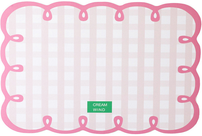 데이소이 체크무늬 스프링 반려동물 식기매트 S, 02 핑크, 1개