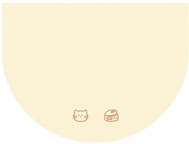 데이소이 심플 아이콘 반려동물 식기매트 M, 05 고양이 베이지 반원, 1개