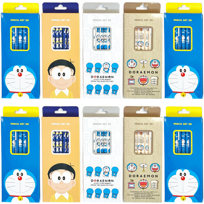 哆啦A夢 5支 2B 鉛筆組, 10個, 隨機出貨