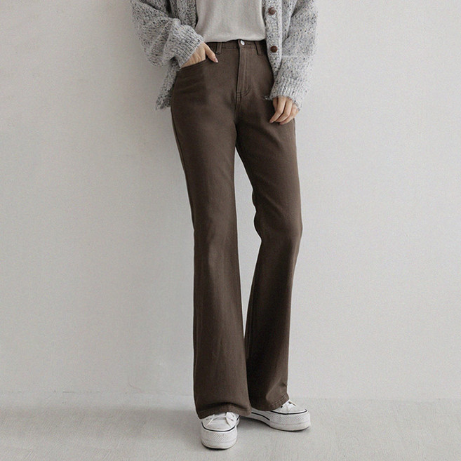 앤드스타일 여성용 숏/기본/롱 딱맞진31탄 캐주얼 코튼트윌 인밴딩 부츠컷 팬츠 264956