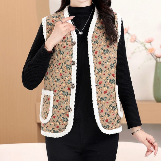 Raratina 女款 Fleta 防寒鄉村風碎花阿嬤背心