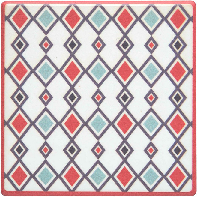 英國 KitchenCraft 石陶杯墊 幾何菱形 9.3 x 9.3 x 0.8cm 1個