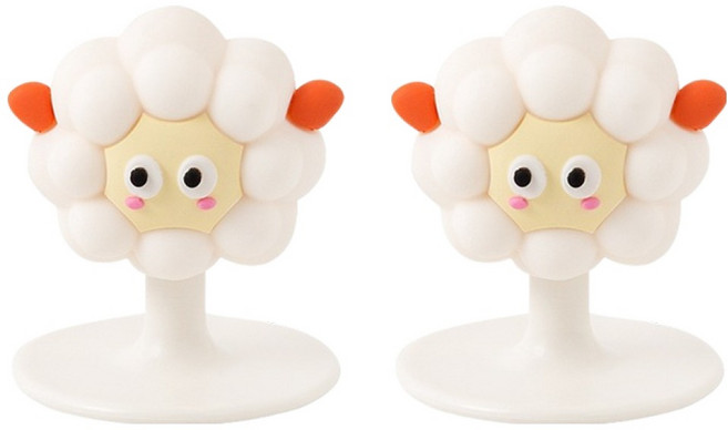 더자카 캐릭터 변기 뚜껑 손잡이 C타입 2p, 혼합색상