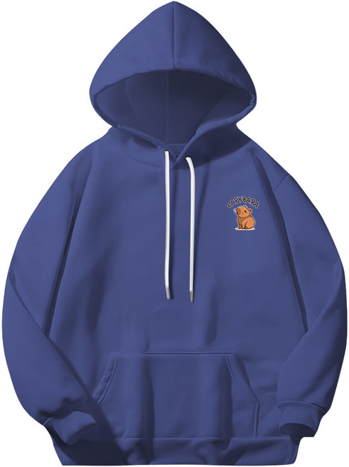 일루소 남녀공용 로고 카피바라 소프트 특양면 후드티