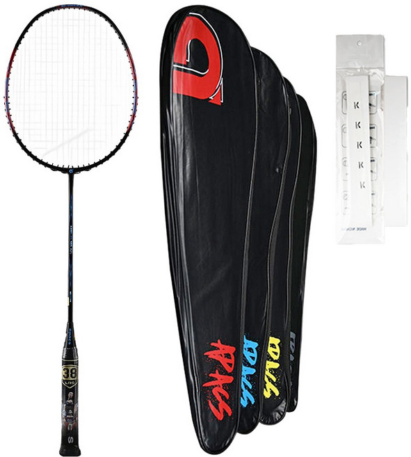 아펙스 지글러 배드민턴라켓 블랙 + 줄작업 + 케이스 + 그립 세트 565 KR, 1세트