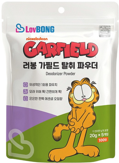 러봉 고양이 가필드 디오더라이저 파우더 탈취제, 1개