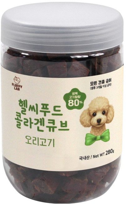 플러피랩 강아지 헬씨푸드 콜라겐큐브, 280g, 1개, 오리고기