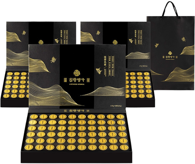 침향명가 명품 수 침향환 + 쇼핑백, 225g, 3박스
