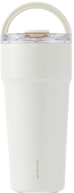 LocknLock 樂扣樂扣 Metro 咖啡廳陶瓷上蓋手把隨行杯 LHC4419, 象牙白, 1個, 900ml