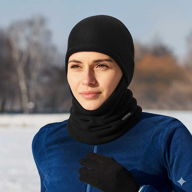 스프린팅 러닝 바라클라바 방한모, 블랙, 1개