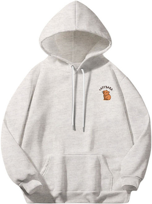 일루소 남녀공용 로고 카피바라 소프트 특양면 후드티
