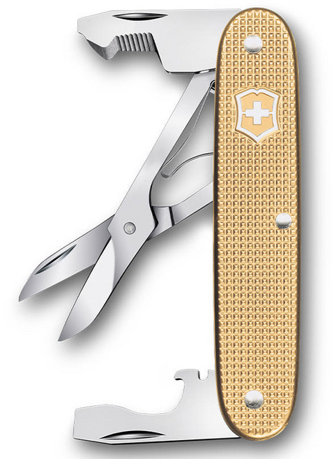 빅토리녹스 스위스 아미 나이프 컴페니언 슬림 알록스 미디움 멀티툴 93mm 0.8170.28, 골드, 1개