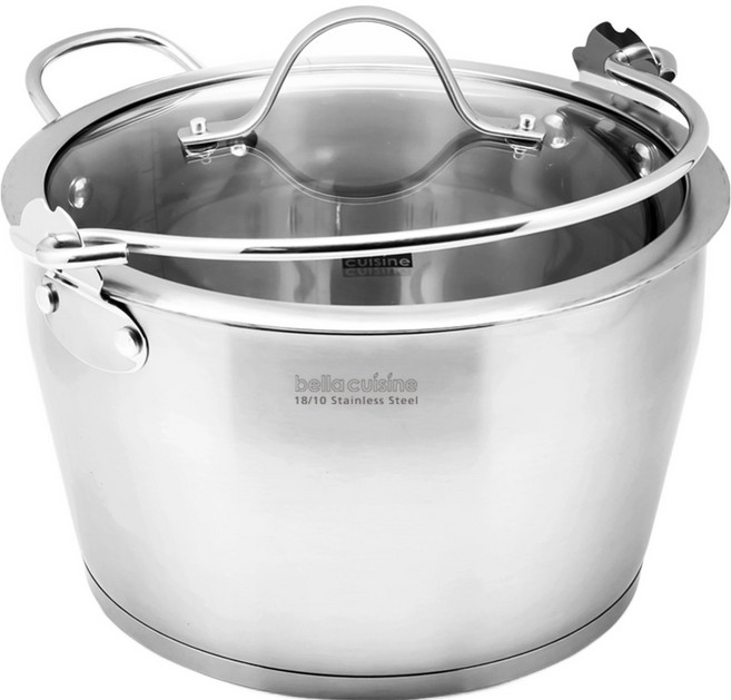 벨라쿠진 인덕션 잼팟 6L + 유리뚜껑 세트, 24cm, 1개