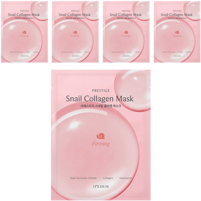 잇츠스킨 프레스티지 스네일 콜라겐 마스크, 1개, 5개입