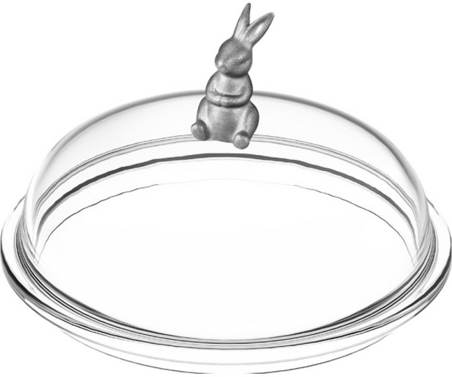 바겐슈타이거 로스탈 돔글래스 커버 주물 토끼, 1개, 20cm