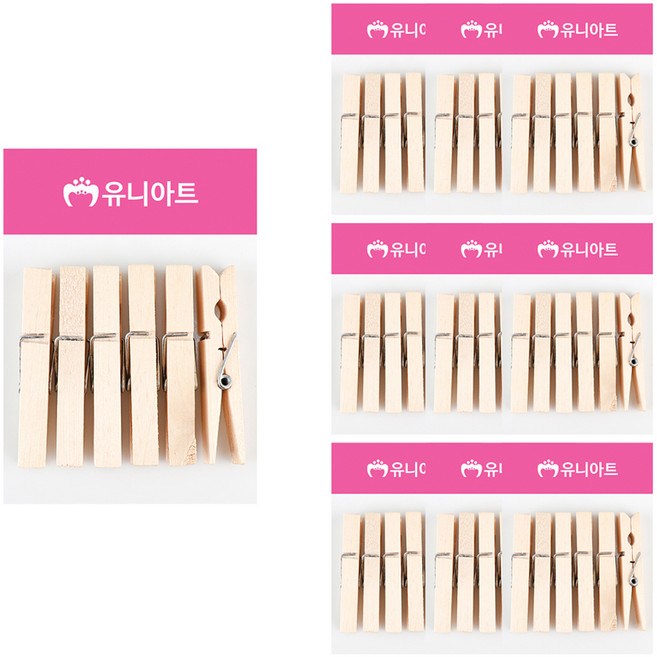 유니아트 1200 나무집게 특대, 원목, 10개