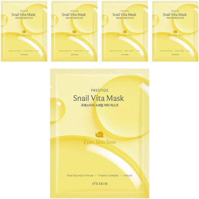잇츠스킨 프레스티지 스네일 비타 마스크, 1개, 5개입