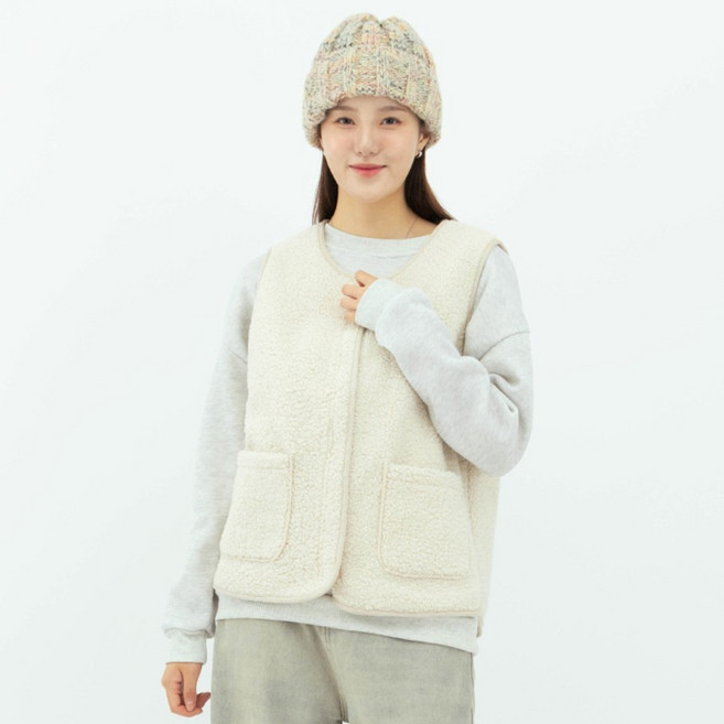 엘쏘 뽀글이 후리스 베스트 조끼