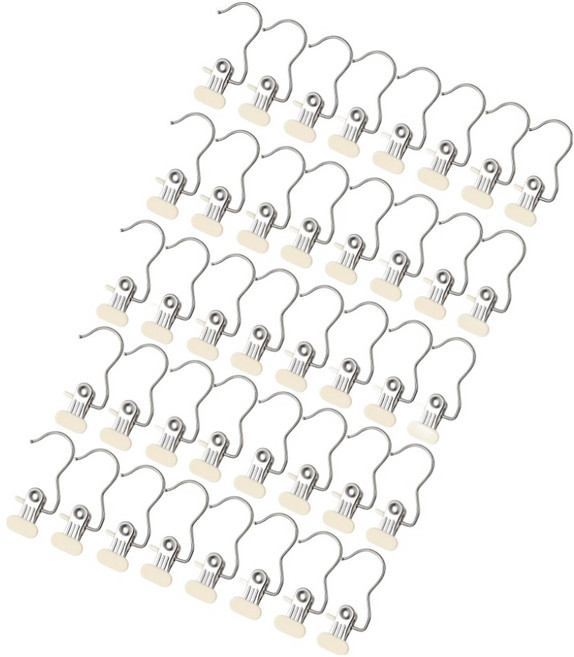 오템 와이드 집게형 바지걸이 치마걸이, 아이보리, 40개