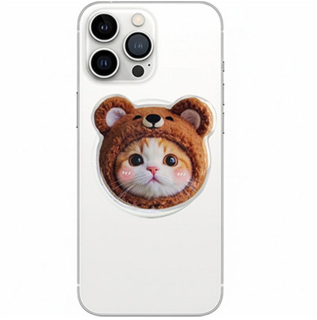 제이카라 글로우 디자인 스마트폰홀더 핑거링 거치 스마트톡 B34 곰돌냥이, 1개