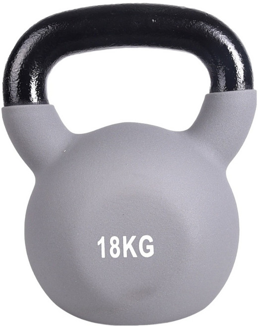 AD-ROCKET KettleBell 頂級鑄鐵 軟壺鈴, 灰色, 18kg, 1個