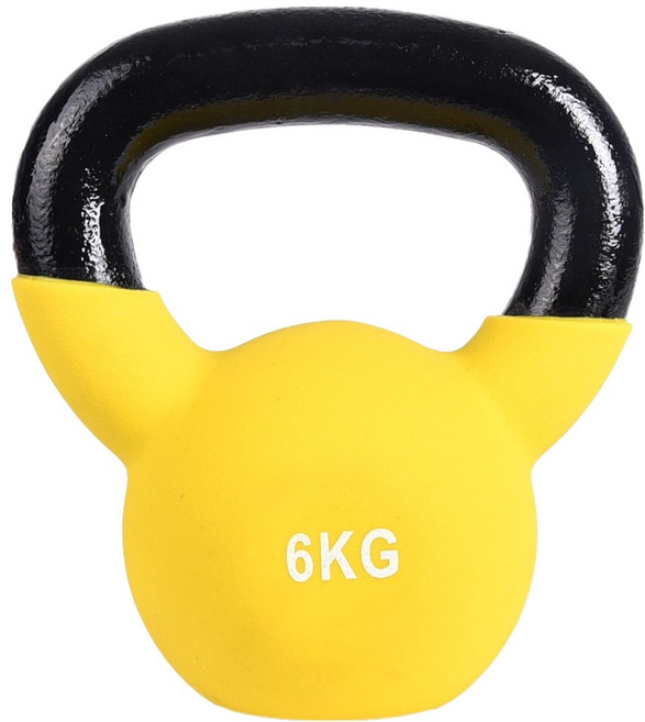AD-ROCKET KettleBell 頂級鑄鐵 軟壺鈴, 黃色, 1個, 6kg